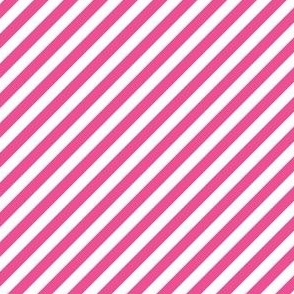 Diagonal Candy Stripe Hot Pink and White