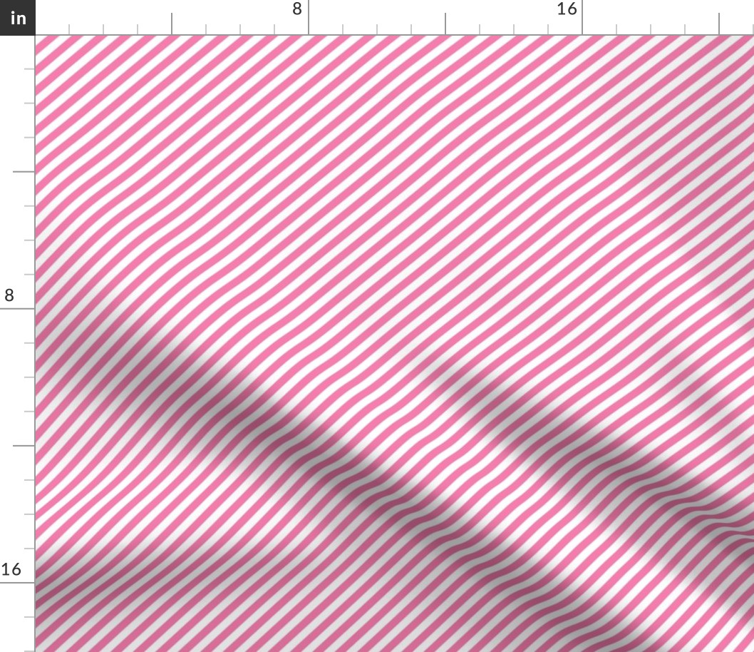 Diagonal Candy Stripe Pink and White