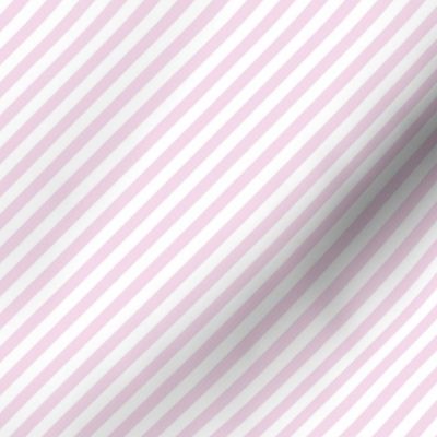 Diagonal Candy Stripe Pale Pink and White