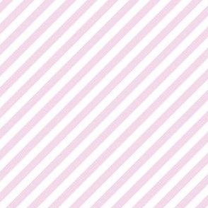 Diagonal Candy Stripe Pale Pink and White