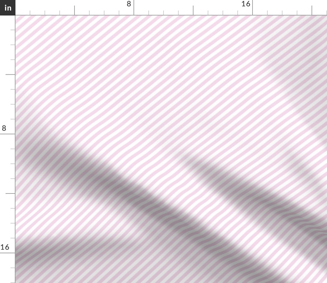 Diagonal Candy Stripe Pale Pink and White