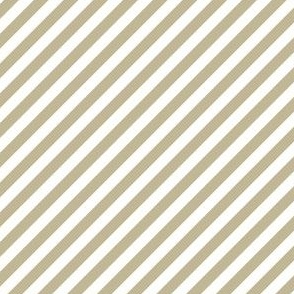 Diagonal Candy Stripe Tan and White