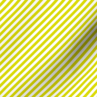 Diagonal Candy Stripe Citron and White