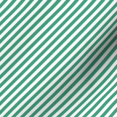 Diagonal Candy Stripe Jade and White