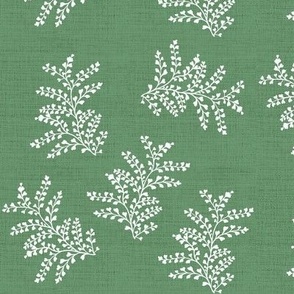 Delicate Fern Green Linen // 7"