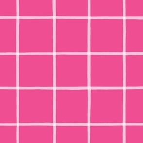 The Grid White on Hot Pink