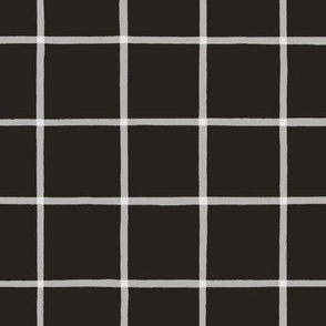 The Grid White on Warm Black 
