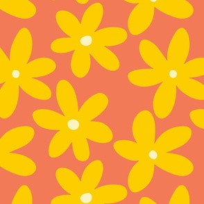 Large scale yellow flowers pattern