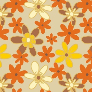 Orange floral pattern