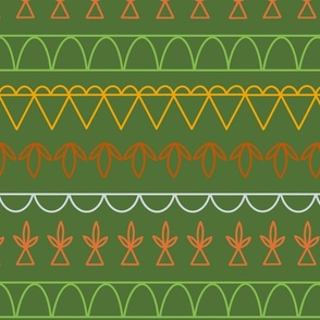 Summer green striped seamless pattern.