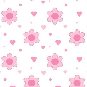 Pink Floral Hearts