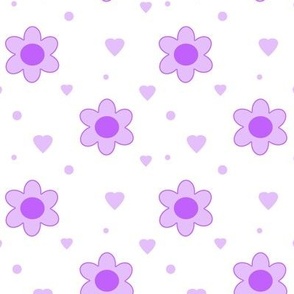 Purple Floral Hearts