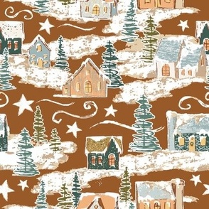 Gingerbread Christmas Village - Ginger Brown - Medium Scale