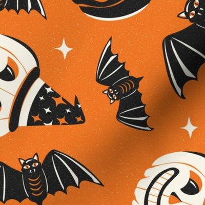 Pumpkin Party - Retro Halloween Orange Large Scale