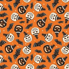 Pumpkin Party - Retro Halloween Orange Small Scale