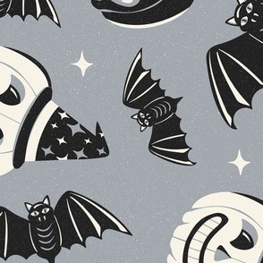 Pumpkin Party - Retro Halloween Gray Large Scale