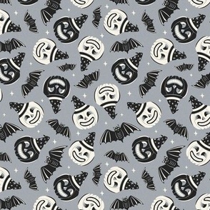 Pumpkin Party - Retro Halloween Gray Small Scale