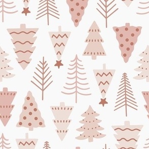 Monochrome Christmas Trees - Blush