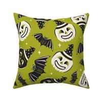 Pumpkin Party - Retro Halloween Lime Green Large Scale