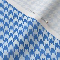 Small Mid Blue and White Handpainted Houndstooth Check Watercolor Pattern