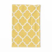 moroccan quatrefoil lattice in lemon yellow