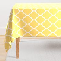 moroccan quatrefoil lattice in lemon yellow