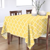 moroccan quatrefoil lattice in lemon yellow