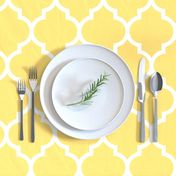 moroccan quatrefoil lattice in lemon yellow