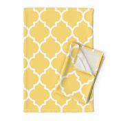 moroccan quatrefoil lattice in lemon yellow