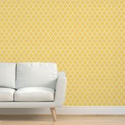 moroccan quatrefoil lattice in lemon yellow