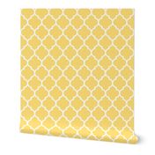 moroccan quatrefoil lattice in lemon yellow