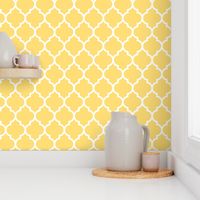 moroccan quatrefoil lattice in lemon yellow