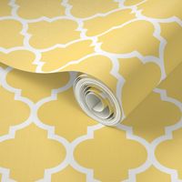 moroccan quatrefoil lattice in lemon yellow