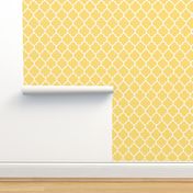 moroccan quatrefoil lattice in lemon yellow