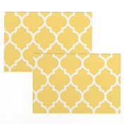 moroccan quatrefoil lattice in lemon yellow