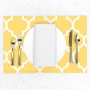 moroccan quatrefoil lattice in lemon yellow