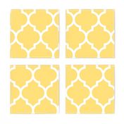 moroccan quatrefoil lattice in lemon yellow