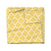 moroccan quatrefoil lattice in lemon yellow