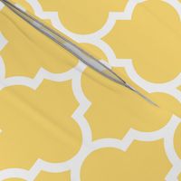 moroccan quatrefoil lattice in lemon yellow