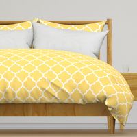 moroccan quatrefoil lattice in lemon yellow