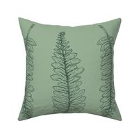 Green Ferns Stamped Print