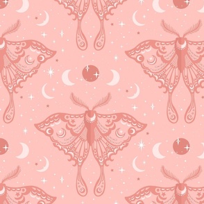 Celestial Luna Moth Boho Pink by Angel Gerardo - Large Scale