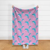 Cute Whale Sharks on Pink