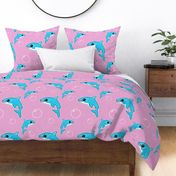 Cute Whale Sharks on Pink