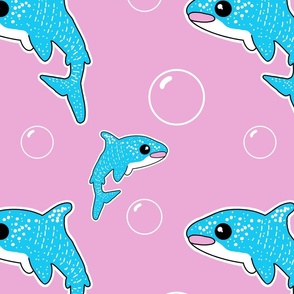 Cute Whale Sharks on Pink