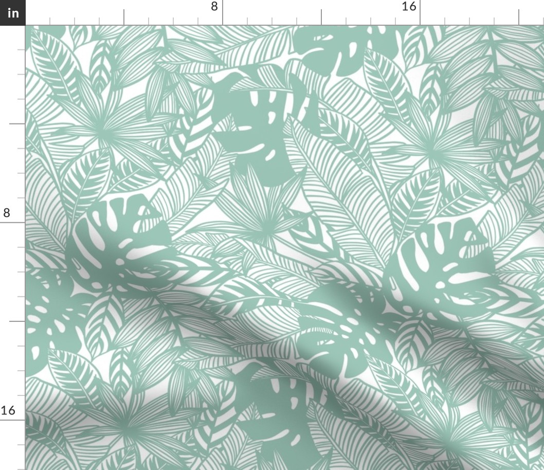 Joyful Jungle Verdigris Teal Blue Green by Angel Gerardo