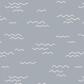 Minimalist crooked waves ocean theme wallpaper cool gray LARGE