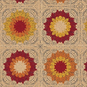 HandMade vintage square crochet