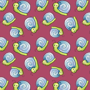 Adorable Watercolor Snails - Coral