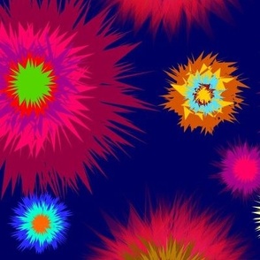 Floral fireworks with blue background